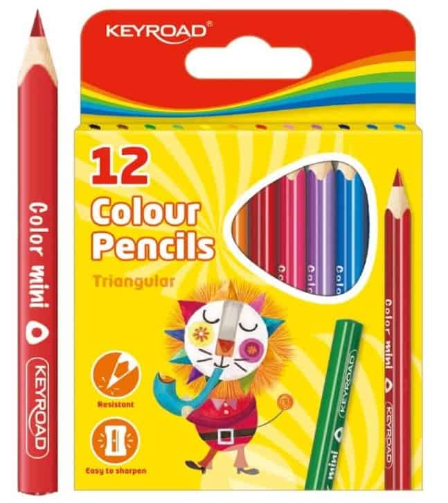 Keyroad Mini Buntstifte Dreikantform Stueck Laenge Mm Mischfarben Erwachsene Und Kinder Ideal