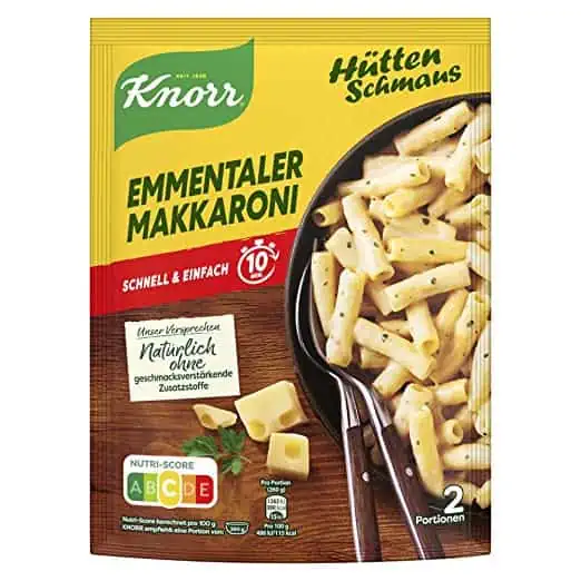 Knorr Hüttenschmaus Fertiggericht Emmentaler Makkaroni 151g ab 0,79 € inkl. Prime-Versand