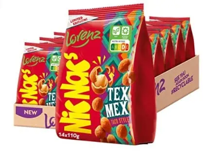 Lorenz Snack World NicNac’s Tex Mex Taco Style, 14er Pack (14 x 110 g) ab 17,64 € inkl. Prime-Versand