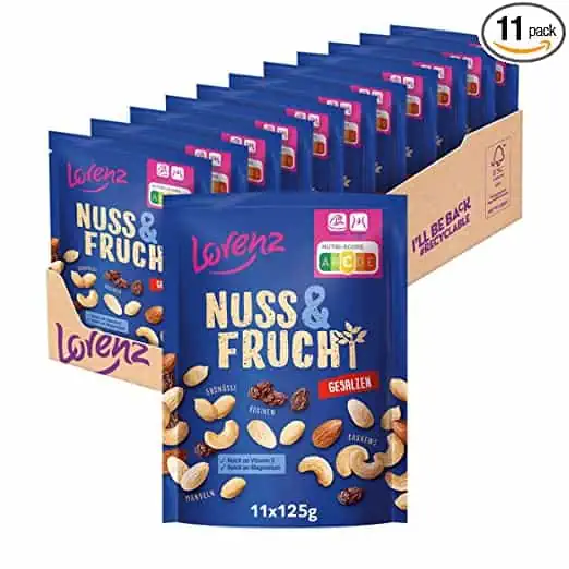 Lorenz Snack World Nuss & Frucht gesalzen 11er Pack (11 x 125 g) ab 21,41 € inkl. Prime-Versand