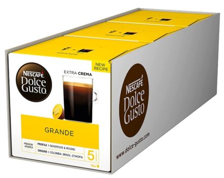 NESCAFE Dolce Gusto Grande Kaffee Kaffeekapseln Arabica Bohnen Feine Crema und kraeftiges Aroma