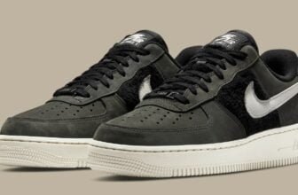 NIKE Air Force Fur Black Bone