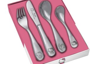 P os Besteck Set mit Hello Kitty Praegung teiliges Kinder Besteck aus rostfreiem Edelstahl Ess Besteck