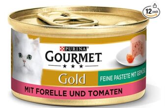 PURINA GOURMET Gold Feine Pastete mit Gemuese Katzenfutter nass mit Forelle und Tomaten er Pack x g Amazon de Haustier