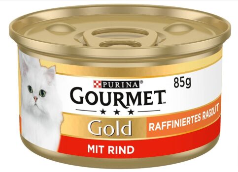 PURINA GOURMET Gold Raffiniertes Ragout Katzenfutter nass mit Rind er Pack x g Amazon de Haustier