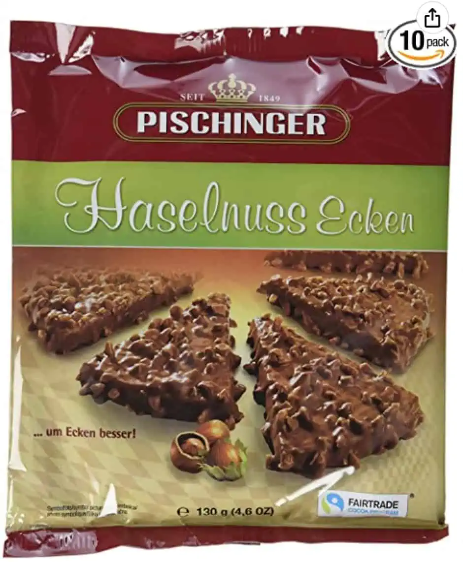 Pischinger Haselnuss Ecken, 10er Pack (10 x 130 g) für 6,85 € inkl. Prime-Versand