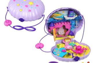 Polly Pocket GNH Muschel Tasche mit Riemen lustigen Unterwasser Funktionen kleiner Polly und L