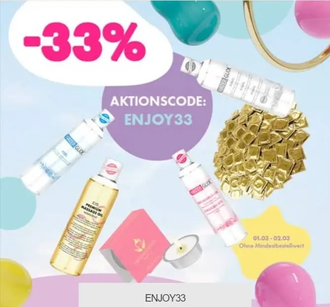 EIS DE: 33% Rabatt auf Massage, Gleitgel und Kondome + 6 Gratisartikel