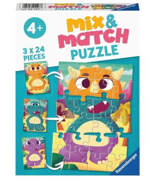 Ravensburger Kinderpuzzle MixMatch Niedliche Dinos Puzzle fuer Kinder ab Jahren mit x