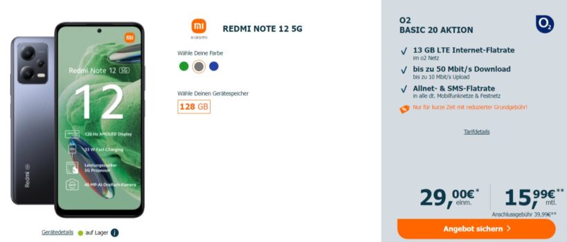 Redmi Note G o Basic mit GB