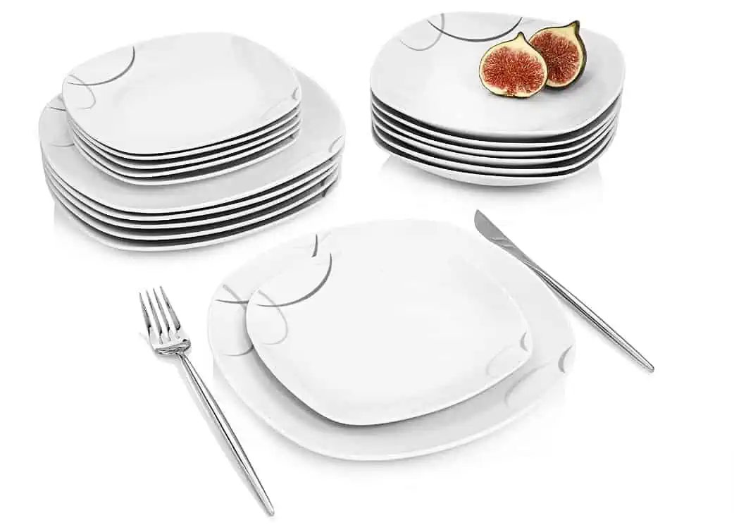 SÄNGER | Tafelservice Bilgola Black Circles aus Porzellan, 18-teiliges Geschirrset für 6 Personen für 34,99 € inkl. Prime-Versand (statt 49,99 €)