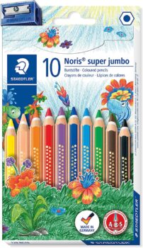 STAEDTLER Buntstift Noris super jumbo Set mit brillanten Farben und einem Spitzer