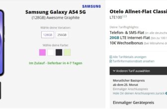 Samsung Galaxy A G Otelo Allnet Flat Classic mit GB