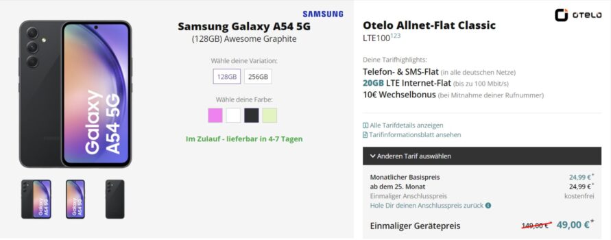 Samsung Galaxy A G Otelo Allnet Flat Classic mit GB