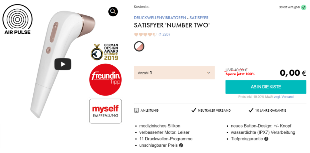 Satisfyer Number Two Druckwellenvibrator