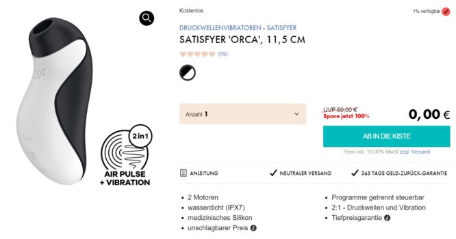 Satisfyer Orca Druckwellenvibrator