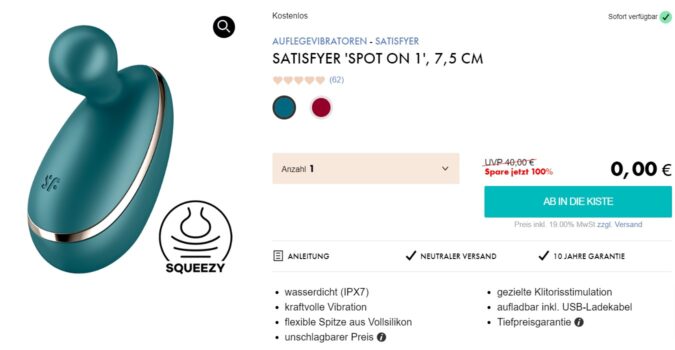 Satisfyer Spot On Auflegevibator