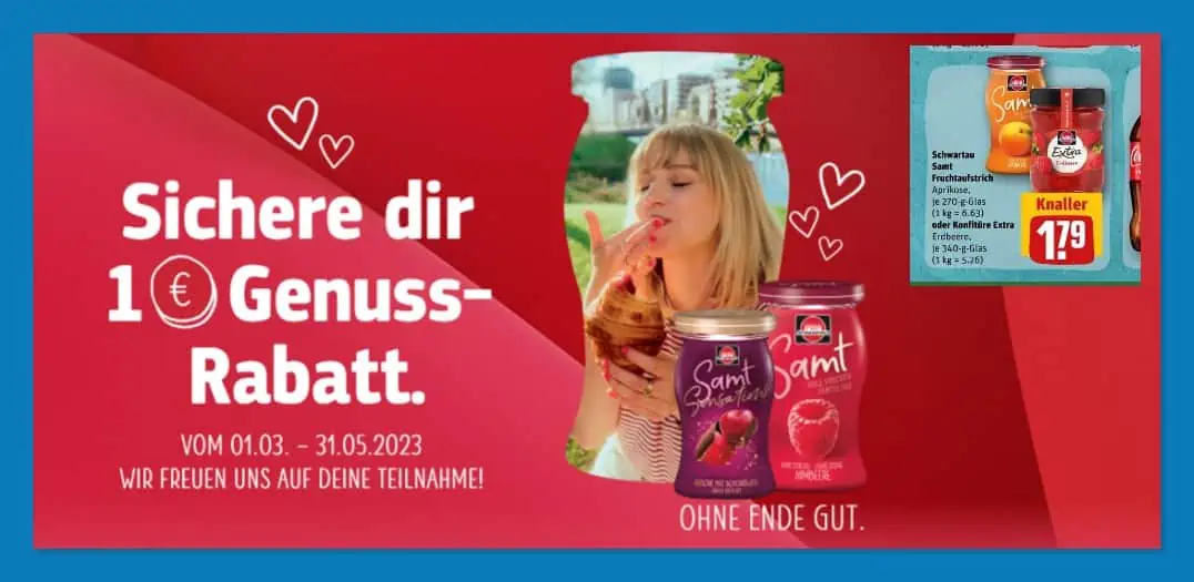 Schwartau Konfitüre Extra für 0,39 € (1,00 € Cashback max 5 mal pro Person)