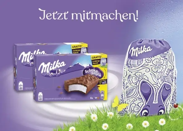 Gratis Milka Frühlingsbeutel bei Kauf von 2 Milka Snacks Multipacks