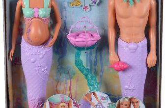 Simba Steffi Love Mermaid Family Puppe als schwangere Meerjungfrau mit Kevin als Meerjungmann