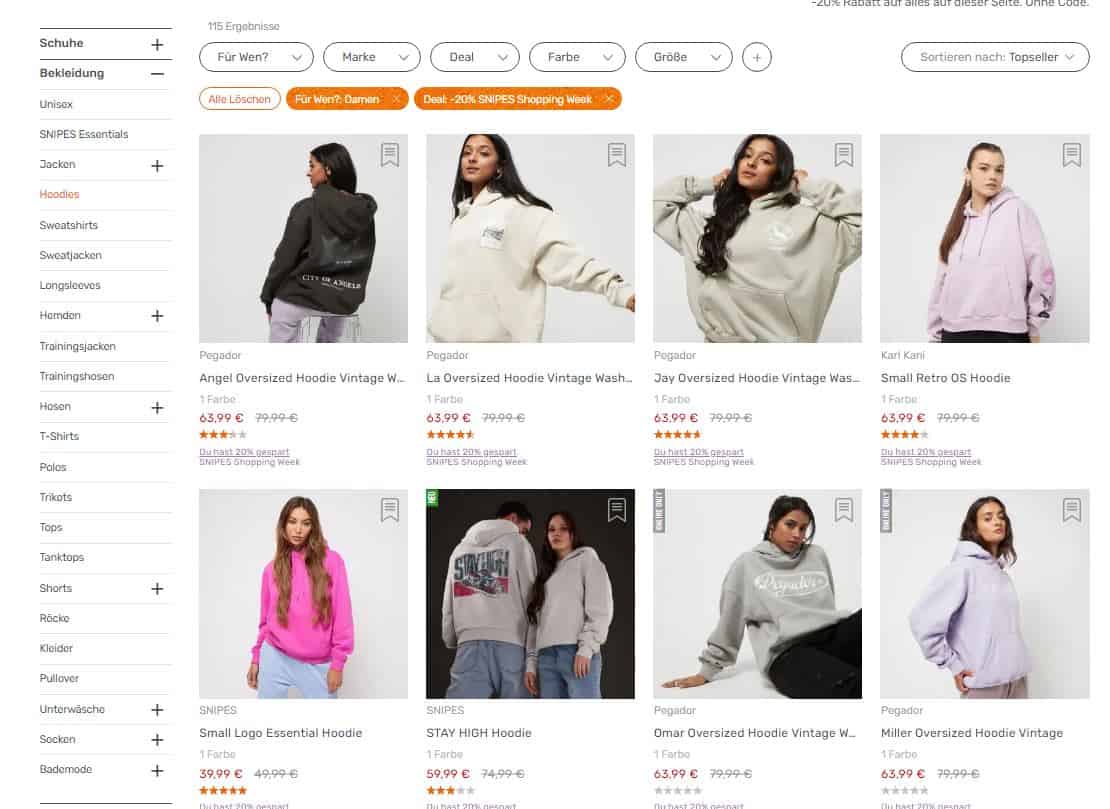 Snipes Shopping Week Damen Hoodies