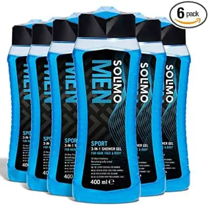 Solimo 3-In-1 (Haar, Gesicht, Körper) Sportduschgel für Männer 6er Pack (6 x 400 ml) ab 7,80 € inkl. Prime-Versand