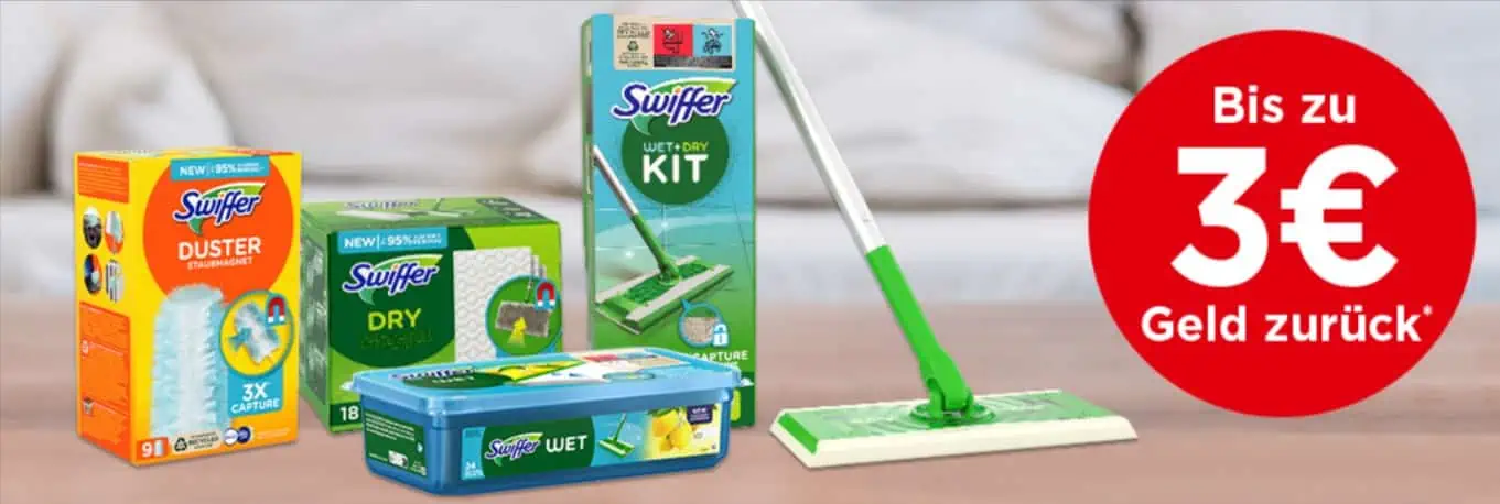 Max. 3,00 € Cashback auf Swiffer-Produkte