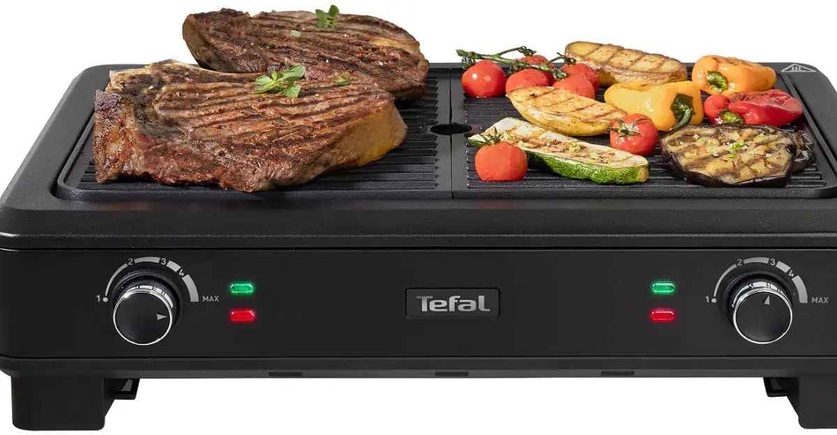 Tefal TG9008 Smoke Less Elektrogrill (2.000 Watt,Thermostat mit 5 Kochstufen) für 54,94 € inkl. Versand (statt 93,85 €)