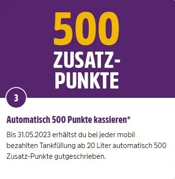 500 Zusatzpunkte (Wert 5€) mit DeutschlandCard erhalten bei Bezahlung mit Esso Pay ab 20L Tankmenge!