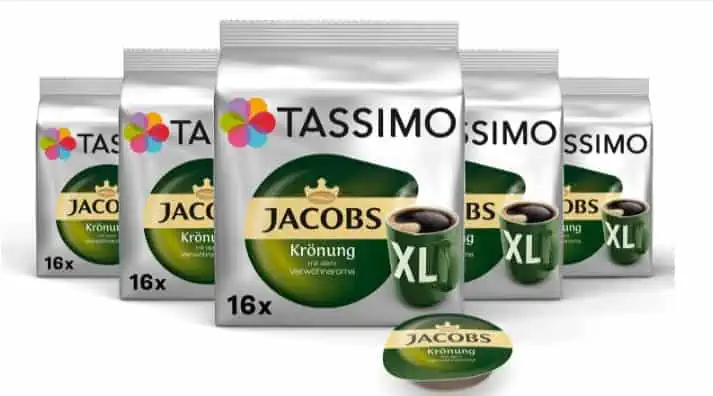 Tassimo Kapseln Jacobs Krönung XL 5er Pack (5 x 16 Kapseln) ab 17,95 € inkl. Prime-Versand