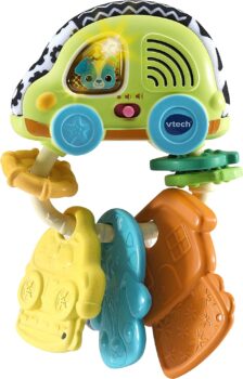 VTech Baby Babys Autoschluessel – Interaktives Rassel Spielzeug mit Beisshilfe