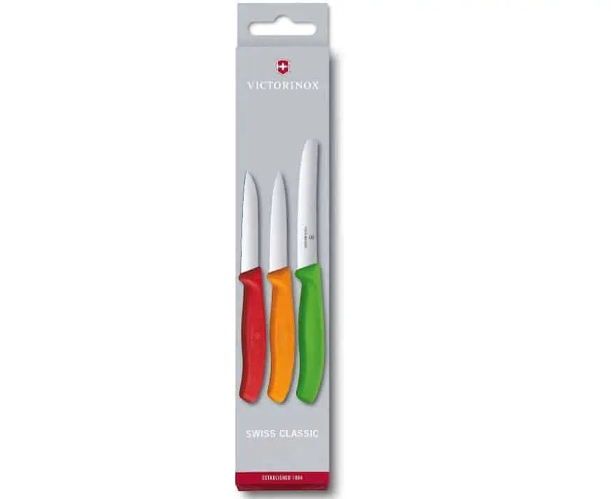 Victorinox Swiss Classic Gemüsemesser-Set (3-teilig in rot, orange, grün) für 9,17 € inkl. Prime-Versand (statt 14,28€)