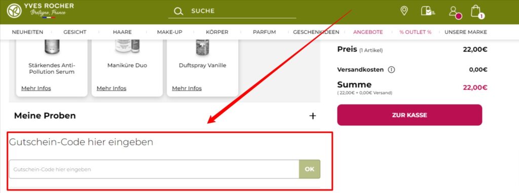 Yves Rocher Rabattcode einlösen