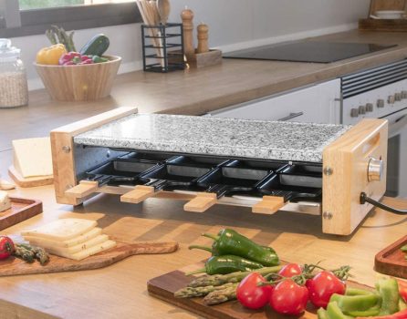 Amazon.de Cecotec Holz Raclette Käse & Grill Holz Schwarz. W, Grillfläche, Einzelpfanne