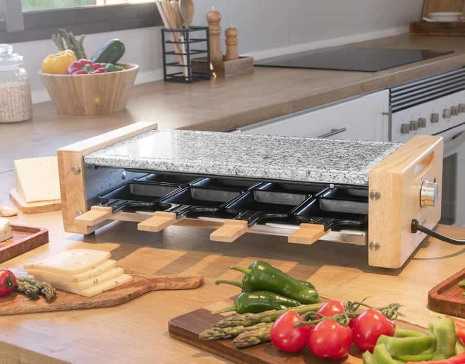 Amazon.de Cecotec Holz Raclette Käse &Amp; Grill Holz Schwarz. W, Grillfläche, Einzelpfanne