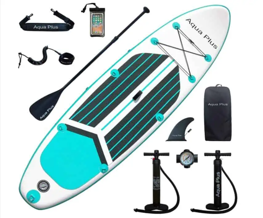 Aqua Plus Zoll Dickes aufblasbares SUP für alle Könnerstufen Stand Up Paddle Board, Doppelaktionspumpe für 129,99 € inkl. Prime-Versand (statt 249,99 €)
