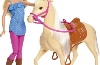 Barbie FXH Pferd mit Maehne und Puppe