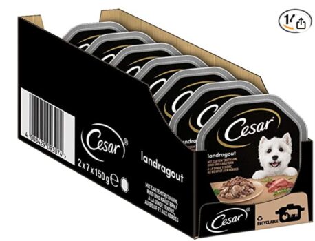 Cesar Adult Hundenassfutter Landragout mit zartem Truthahn Rind und Kraeutern Schalen xg –