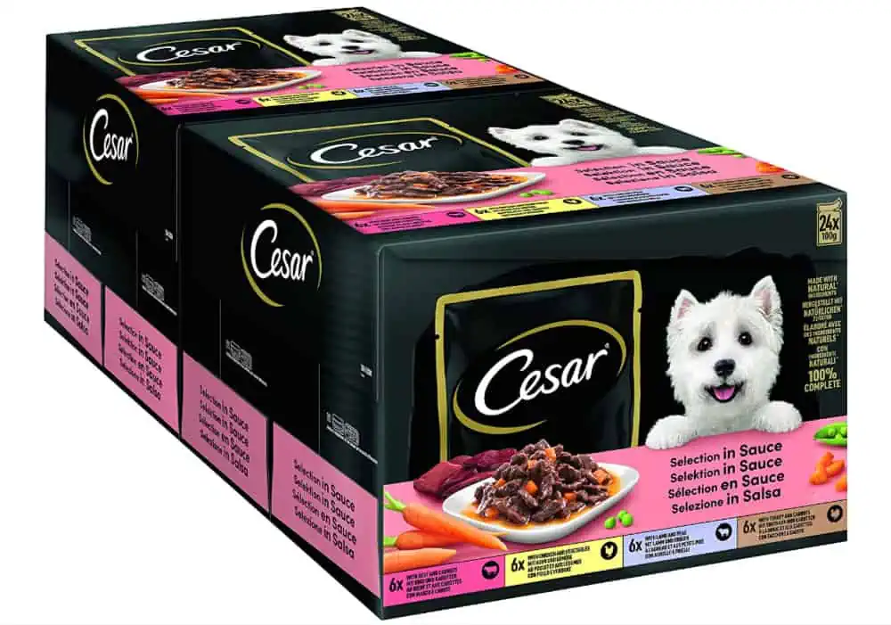 Cesar Adult Hundenassfutter Selektion in Sauce, 48 Portionsbeutel, 24x100g (2er Pack) ab 7,18 €  inkl. Prime  Versand (statt 13,93 €)