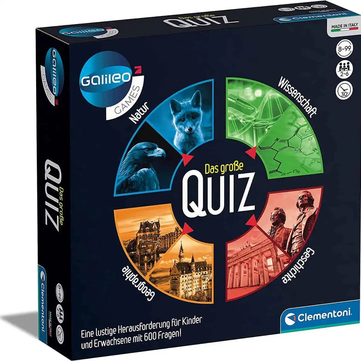 Clementoni Galileo Games – Das große Quiz – Brettspiel mit Wissensfragen für 13,99 € inkl. Prime-Versand (statt 19,69 €)