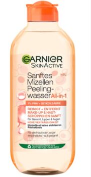 Garnier Sanftes Mizellen Peelingwasser Reinigungswasser zur Entfernung von Make Up