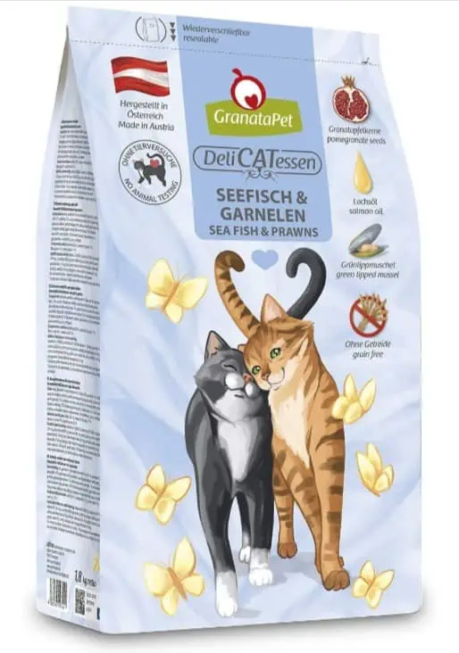 GranataPet Delicatessen Seefisch & Garnele, Trockenfutter für Katzen 1800g für 7,86 € inkl. Prime-Versand (statt 15,15 €)