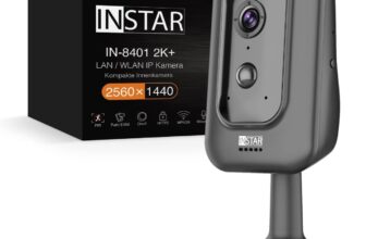 INSTAR IN K schwarz LAN WLAN Ueberwachungskamera mit KI AI