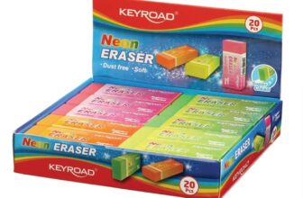 KEYROAD Radiergummi NEON Radierer fuer Bleistift und Buntstift Stuecke verpackt im Display Misch