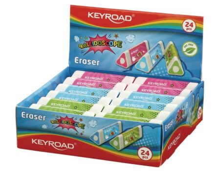 KEYROAD Radiergummi Radierer fuer Bleistift und Buntstift Stuecke verpackt im Display Mischun