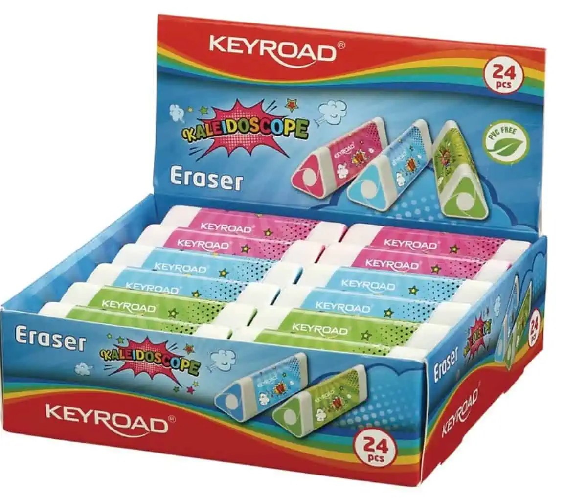 KEYROAD Radiergummi / Radierer für Bleistift und Buntstift/ 24 Stücke für 5,00 € inkl. Versand (0,21 €/Stk.)