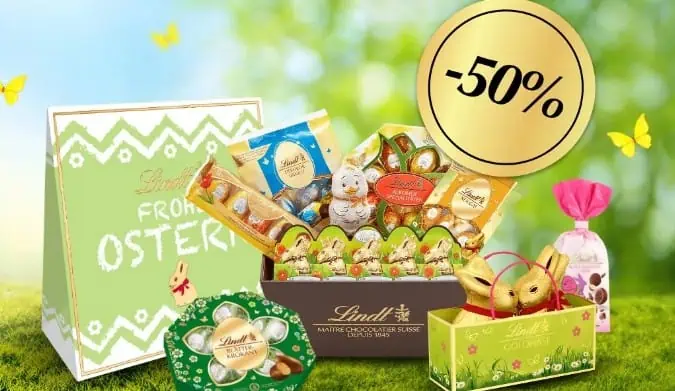 Lindt: 50% Rabatt auf alle Osterartikel 🍫🍬 + Versandkostenfrei ab 25,00 € MBW
