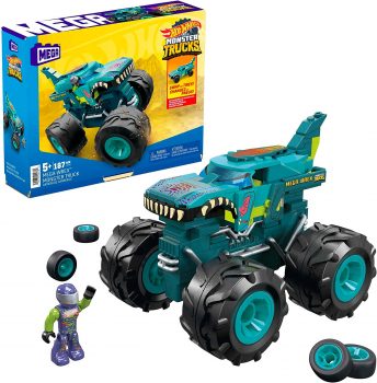 MEGA HOT WHEELS Wrex Monster Truck teiliger Bausatz mit Rennwagen Transformation