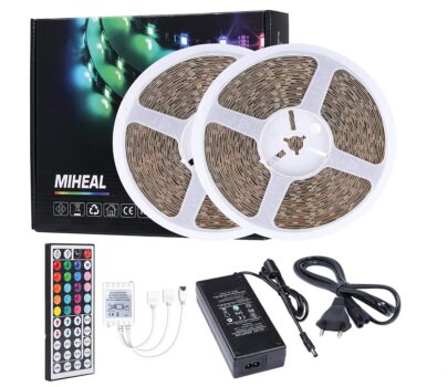 MIWATT Led Strip m leds Smart RGB streifenkey ir ControllerSelbstklebend Farbig Lichtband