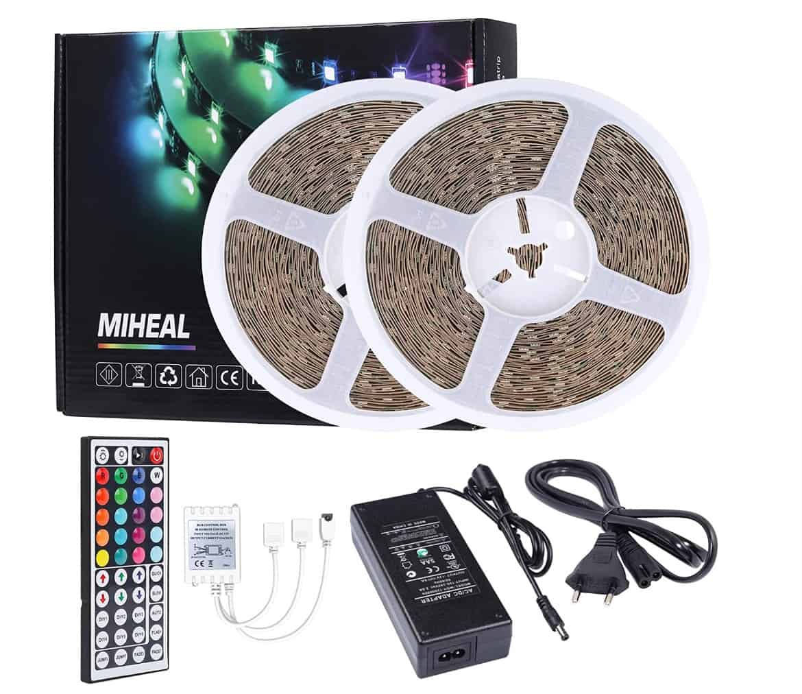 Miwatt Led Strip M Leds Smart Rgb Streifenkey Ir Controllerselbstklebend Farbig Lichtband